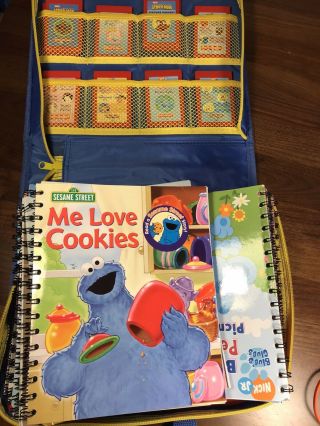 Story Reader With 18 Books Cartridges Case Disney Nick Jr Cars Spider - Man