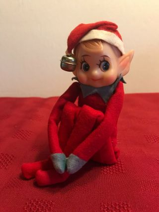 Vintage Japan Elf Pixie Pointy Ear Knee Hugger Christmas Ornament Shelf Sitter