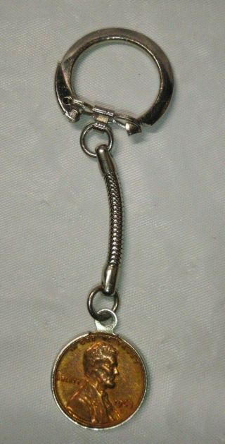 Vintage The Cent Never Spent To Repair A Zippo Lighter Keychain With 1963 Penny