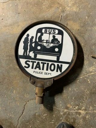 Vintage Public Service Bus Stop Sign