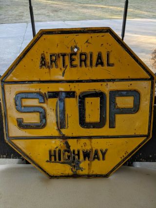 Vintage Yellow Stop Sign