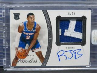 2019 - 20 Flawless Rj Barrett Rookie Patch Auto Autograph Rc 16/25 Knicks M21